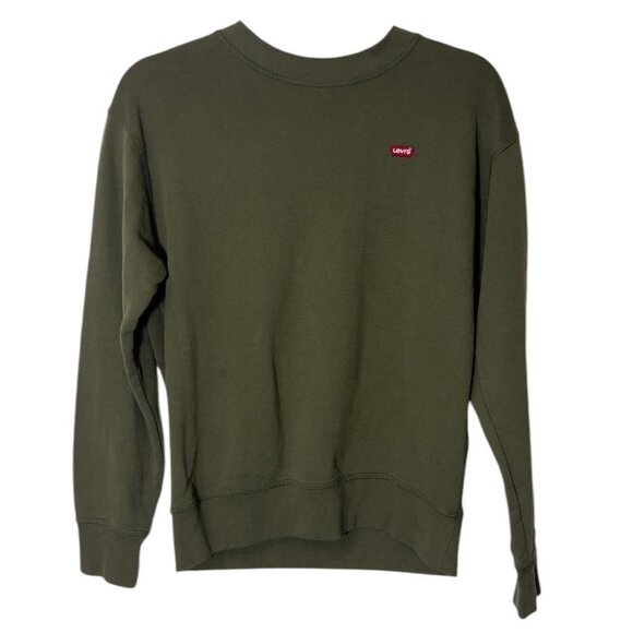Mens Levis Army Green Crewneck‎ Sweatshirt - Picture 1 of 4